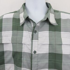 Wrangler Quick Dry Plaid Shirt Green Gray White XL